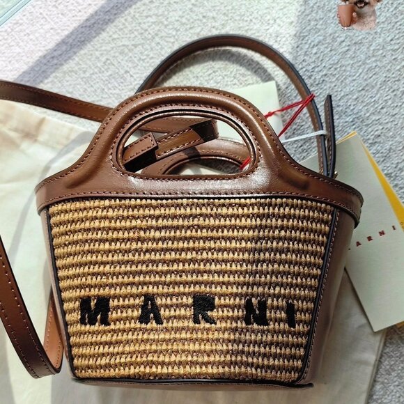 NWT MARNI Tropicalia small Tote bag in brown - Picture 1 of 5